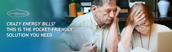 Troubled couple while checking their electric bill