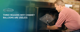 man pumping a chimney balloon