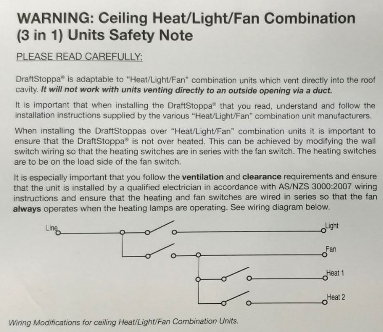 Warning - Ceiling Heat - Light - Fan Combination-min Warning Ceiling Heat Light Fan Combination min EcoMaster
