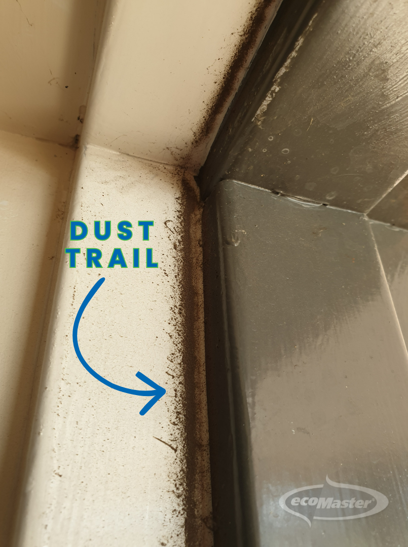 ecoMaster How to Tell If Your Doors Are Leaking (And Why It Matters) Dust trail on a leaky door