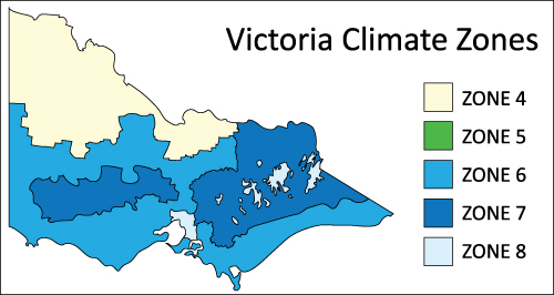 R Value Chart of Victoria Climate Zones