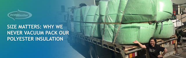 Lyn Beinat and polyester insulation batts for delivery