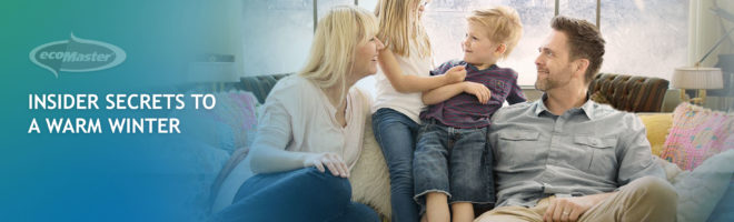 Family in cozy and warm couch during winter