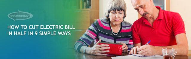senior couple computing their electric bill