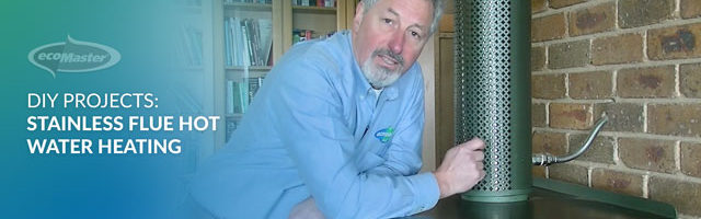 ecoMaster Maurice Beinat next to a stainless steel water heater