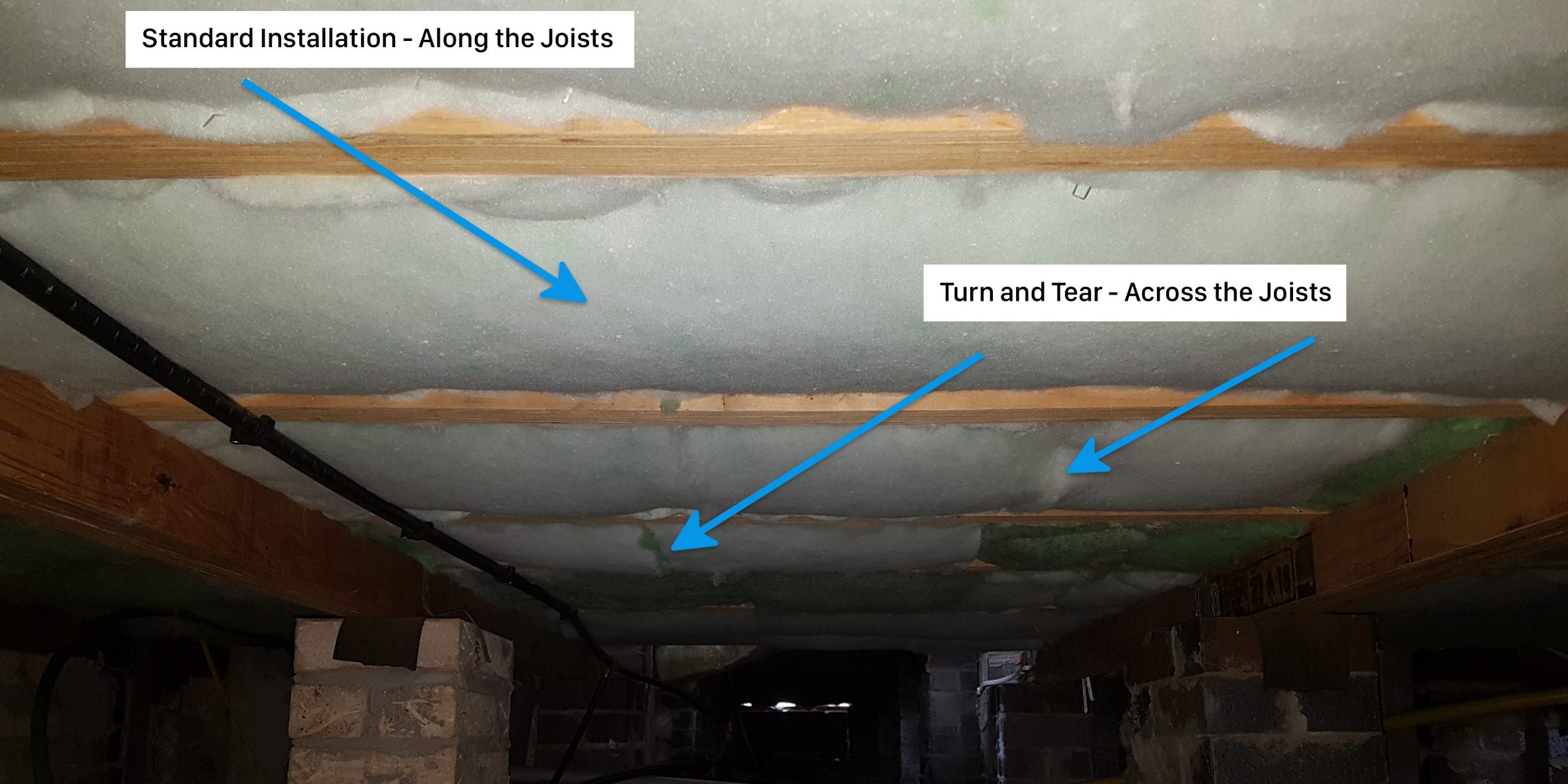 Turn and Tear Insulation for Uneven Joist Spacings